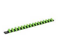 Sealey AK27053HV Rail de fixation pour douille 3/8" avec 16 clips - haute visibilité Vert