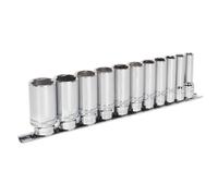 Sealey Jeu de douilles AK2743 11 pièces 3/8" carré profond Lock-On 6PT Imperial