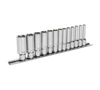Sealey Ak2747 Socket Set 13Pc 1/4In Sq Drive Deep Lock-On 6Pt Metric