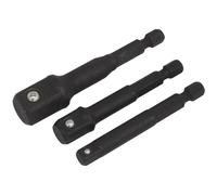 Sealey – Set d'adaptateurs 14 mm Hex pour clé à chocs 1/4, 3/8 & 1/2 – 3 pièces