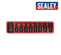 Sealey AK5611 9pc Impact Grade Emnout Spline Set S2 Acier - M6 - M18 - 12 Point