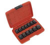 Sealey Douille à impact AK5613LP Low Profile métrique avec 1/5,1 cm SQ Drive, Rouge, lot de 13
