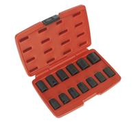 Sealey Coffret douilles à choc métriques AK5613M – 13 pièces 1/2" carré 10–24 mm étui moulé noir