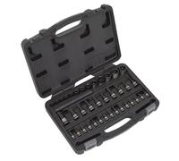 Sealey Trx-étoile Prise & Sécurité Douille Set 38pc 0.6cm,1cm & 1.3cmSq Drive