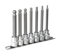 Sealey Ak6212 Hex Ball-End Socket Bit Set 7Pc Metric 3/8Sq Drive 100Mm