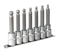 Sealey AK622 Hex Tête Ronde Douille Embout Set 7pc 100mm 1.3cmsq Clé Métrique