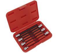 Sealey AK62257 Tête Ronde Douille Embout Hexagonal Set 7pc 1cmSq Drive 150mm
