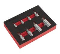 Sealey AK6241 Douille Embout Spline Set 8pc 0.6cm,1cm & 1.3cmSq Drive