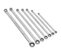 Sealey AK6319 Double Anneau Cliquet / Fixé Jeu de Clé 7pc Extra-Long Métrique