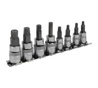 Sealey Hexagonale Douille Set Lock-On&trade ; 8pc 0.6cm & 1cmSq Drive - Impérial
