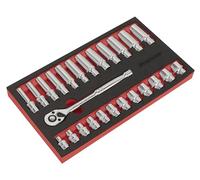 Sealey Ak66722 Clé à cliquet et douille Rail de 25pc 3/20,3 cm SQ Drive