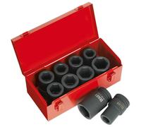 Sealey AK689 Douille Impact Set 10pc Foncé 2.5cm Clé Métrique / Imperial