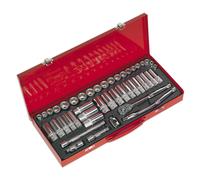 Sealey Jeu de douilles AK692 - 45 pièces 3/8" carré 6 points Walldrive Duométrique