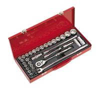 Sealey Jeu de 32 douilles AK693 – hexagonales métriques, carré 1/2"