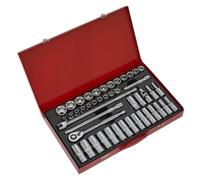 Sealey Ak6941 Socket Set 46Pc 1/2Sq Drive 6Pt Walldrive - Metric