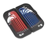 Sealey AK7176 Trx-étoile Et Tête Ronde Jeu de Clés Hex 18pc Long Anti-dérapant