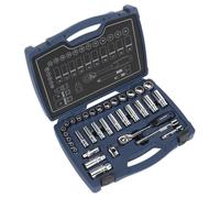 Sealey Ak8991 Socket Set 34Pc 3/8In Sq Drive 6Pt Walldrive Metric