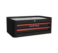 Sealey Ap28102Br Mid-Box 2 Drawer Retro Style - Black/Red Anodised Drawer Pulls