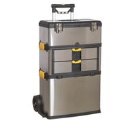 Sealey Ap855 Mobile Stainless Steel/Composite Tool Box - 3 Compartment