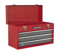 Sealey AP9243BB Coffre à outils transportable avec 3 tiroirs à roulement à billes Rouge/gris
