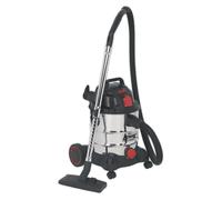 Sealey Aspirateur Industriel 20L 1400W/230V Inoxydable Drum Auto Début PC200S