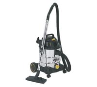 Sealey Aspirateur industriel avec lavage et nettoyage à sec Corps en inox 20 l 1250 W/110 V