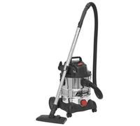 Sealey Aspirateur Industriel Humide & Sec 20L 1250W/230V Inoxydable Drum PC200SD