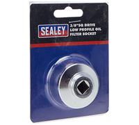 Sealey Bas Profil Douille Filtre à Huile 3/8" Sq Drive - Argent, 32mm
