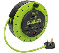 Sealey BCR10G 10m Cassette Type Câble Bobine - Thermique Voyage 2x 230V, 2x USB