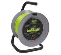 Sealey Câble Bobine Avec Thermique Voyage 4 X 230V 15m - Vert BCR153TG