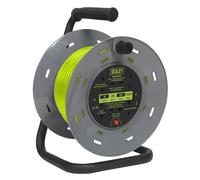 Sealey BCR25G 25m Câble Bobine Avec Thermique Voyage 4 X 230V - Hi-Vis Vert