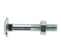 Sealey CBN640 Coach Boulon & Écrou M6 X 40mm Zinc din 603 Paquet De 100