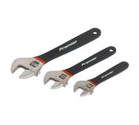 Sealey Clé Réglable Set 3pc Ni Fe Finir Contenus 150, 200, 250mm AK907