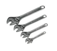 Sealey Clé Réglable Set 4pc 150, 200, 250 300mm Chrome Plaqué Finir S0449