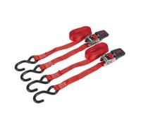 Sealey Cliquet Bretelles 25mm X 4m Polyester Sangles Avec ESSES 800kg Nouveau St