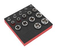 Sealey Coffret De Douilles Torx EPR 5 Pans 16 Pièces 1/4 3/8 1/2" SX096