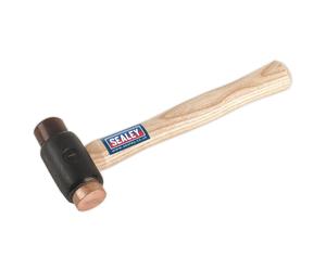 Sealey Crf15 Copper/Rawhide Faced Hammer 1.5Lb Hickory Shaft
