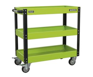 Sealey Cx110Hv Workshop Trolley 3-Level Heavy-Duty - Hi-Vis Green