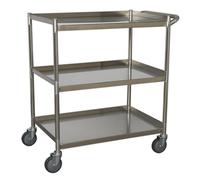 Sealey Cx410Ss Workshop Trolley 3-Level Stainless Steel