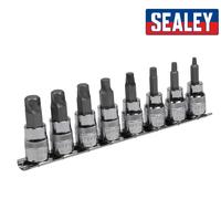 Sealey Douille Embout Hexagonal Set sur Rail Métrique 3mm - 10mm À Lock-On 3/8dr