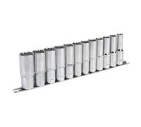 Sealey Douille Métrique Set 12pc 1.3cmSq Drive 12pt Profond Walldrive AK2685