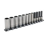 Sealey Douille Métrique Set 12pc 1cm llongée Verrouiller 6pt Noir Séries