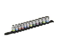 Sealey Douille Métrique Set 12pc 1cmSq Drive 6pt Walldrive Standard Long AK2660