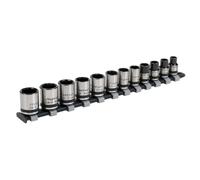 Sealey Douille Métrique Set 12pc 1cmSq Drive Verrouiller 6pt Noir Séries AK2741B