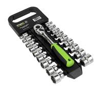 Sealey Douille Métrique Set 19pc 1cmSq Drive 6pt Chrome sur Un Rangement Rack