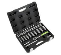 Sealey Douille Métrique Set 28pc 1cmSq Drive 6pt Profond Et Standard Long S01236