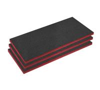 Sealey Easy Peel Shadow Foam® SFPK50R Lot de 3 feuilles de mousse Rouge/noir 50 mm