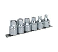Sealey Hexagonale Douille Ensemble Avec Rail 6pc Stubby 1.3cmSq Taille Métrique