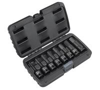 Sealey Impact Hexagonale Douille Set 8pc 1.3cmSq Clé Impérial 0.6cm À 1.9cm