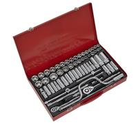 Sealey Impérial Métrique Douille Set 64pc 1cm 1.3cmD 6pt Foncé Et Standard AK694